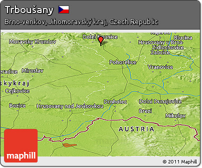 Physical Panoramic Map of Trboušany
