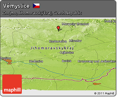 Physical Panoramic Map of Vémyslice