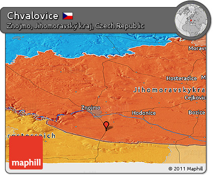 Political Panoramic Map of Chvalovice
