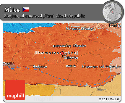 Political Panoramic Map of Mšice