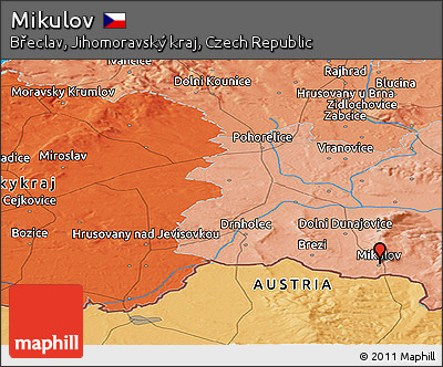 Political Panoramic Map of Mikulov