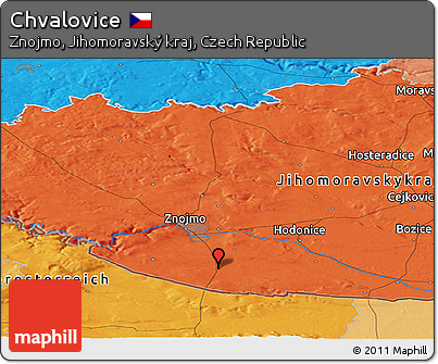 Political Panoramic Map of Chvalovice