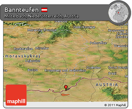 Satellite Panoramic Map of Bannteufen