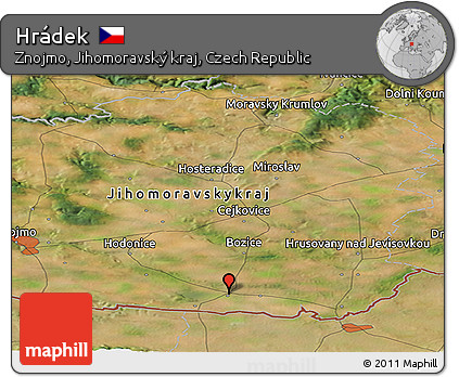 Satellite Panoramic Map of Hrádek