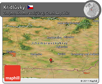 Satellite Panoramic Map of Křídlŭvky