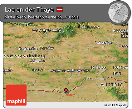 Satellite Panoramic Map of Laa An Der Thaya