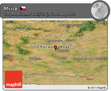 Satellite Panoramic Map of Mšice