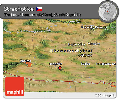 Satellite Panoramic Map of Strachotice