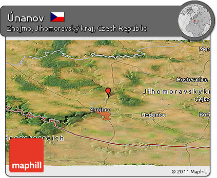 Satellite Panoramic Map of Únanov