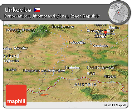 Satellite Panoramic Map of Unkovice