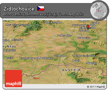 Satellite Panoramic Map of Židlochovice