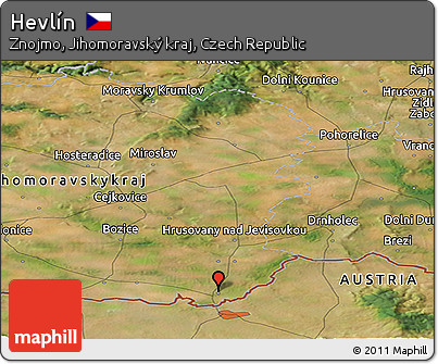 Satellite Panoramic Map of Hevlín