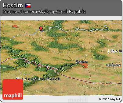 Satellite Panoramic Map of Hostim