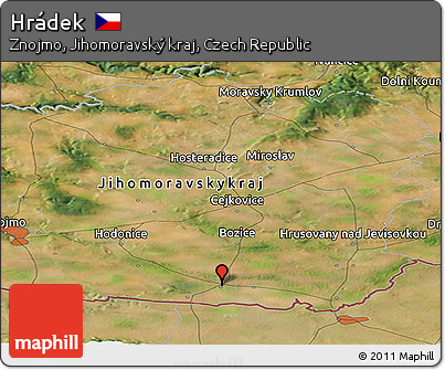 Satellite Panoramic Map of Hrádek