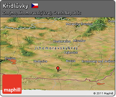 Satellite Panoramic Map of Křídlŭvky
