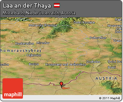 Satellite Panoramic Map of Laa An Der Thaya