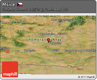 Satellite Panoramic Map of Mšice