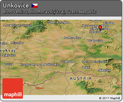 Satellite Panoramic Map of Unkovice