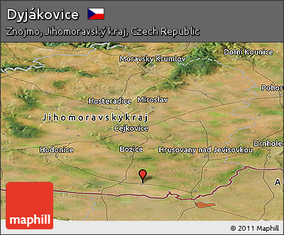 Satellite Panoramic Map of Dyjákovice