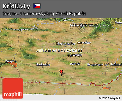 Satellite Panoramic Map of Křídlŭvky
