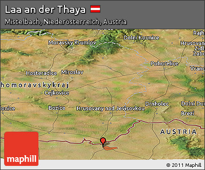 Satellite Panoramic Map of Laa An Der Thaya