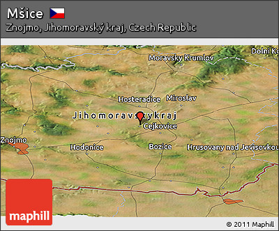 Satellite Panoramic Map of Mšice