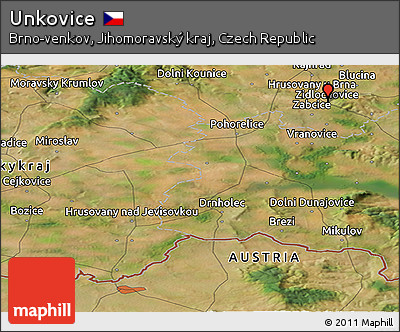 Satellite Panoramic Map of Unkovice