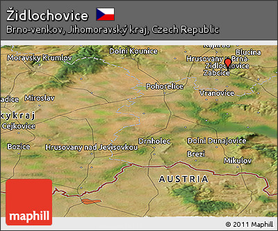 Satellite Panoramic Map of Židlochovice