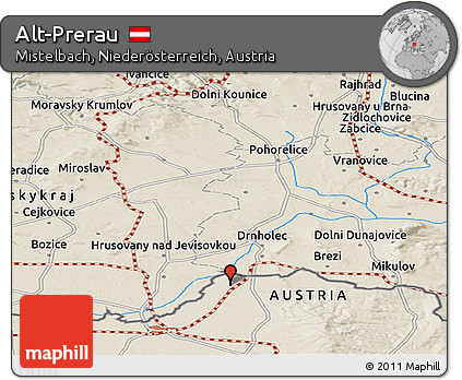 Shaded Relief Panoramic Map of Alt-Prerau