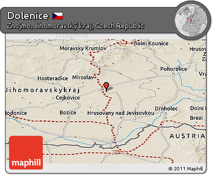 Shaded Relief Panoramic Map of Dolenice
