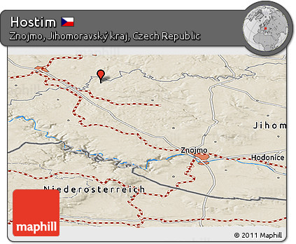 Shaded Relief Panoramic Map of Hostim