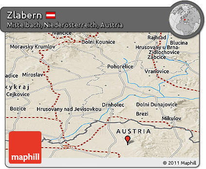 Shaded Relief Panoramic Map of Zlabern