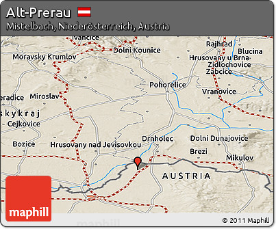 Shaded Relief Panoramic Map of Alt-Prerau
