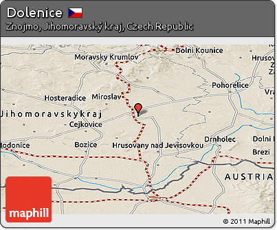 Shaded Relief Panoramic Map of Dolenice