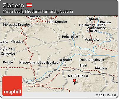 Shaded Relief Panoramic Map of Zlabern