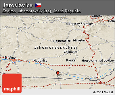 Shaded Relief Panoramic Map of Jaroslavice