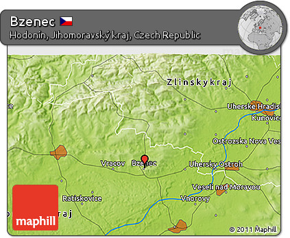 Physical 3D Map of Bzenec
