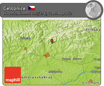 Physical 3D Map of Čeložnice
