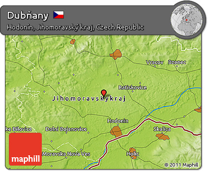 Physical 3D Map of Dubňany