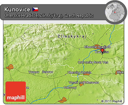 Physical 3D Map of Kunovice