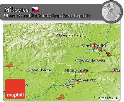 Physical 3D Map of Míkovice