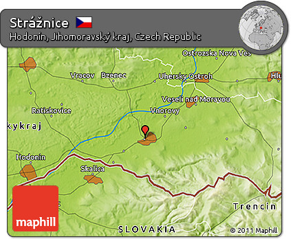 Physical 3D Map of Strážnice