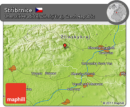 Physical 3D Map of Stříbrnice