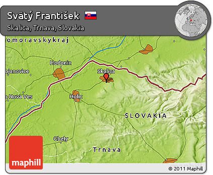 Physical 3D Map of Svätý František