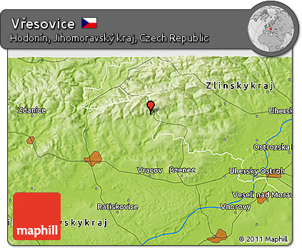 Physical 3D Map of Vřesovice