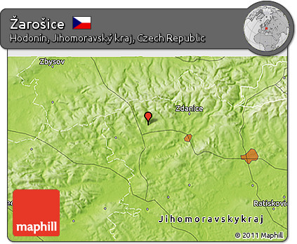 Physical 3D Map of Žarošice