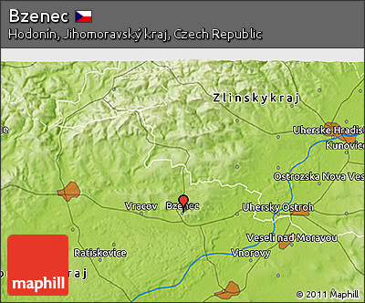 Physical 3D Map of Bzenec