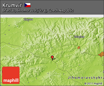 Physical 3D Map of Krumvíř