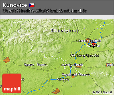 Physical 3D Map of Kunovice