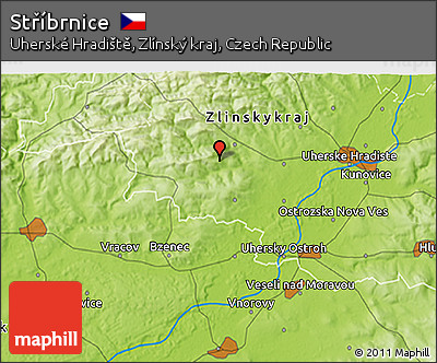 Physical 3D Map of Stříbrnice